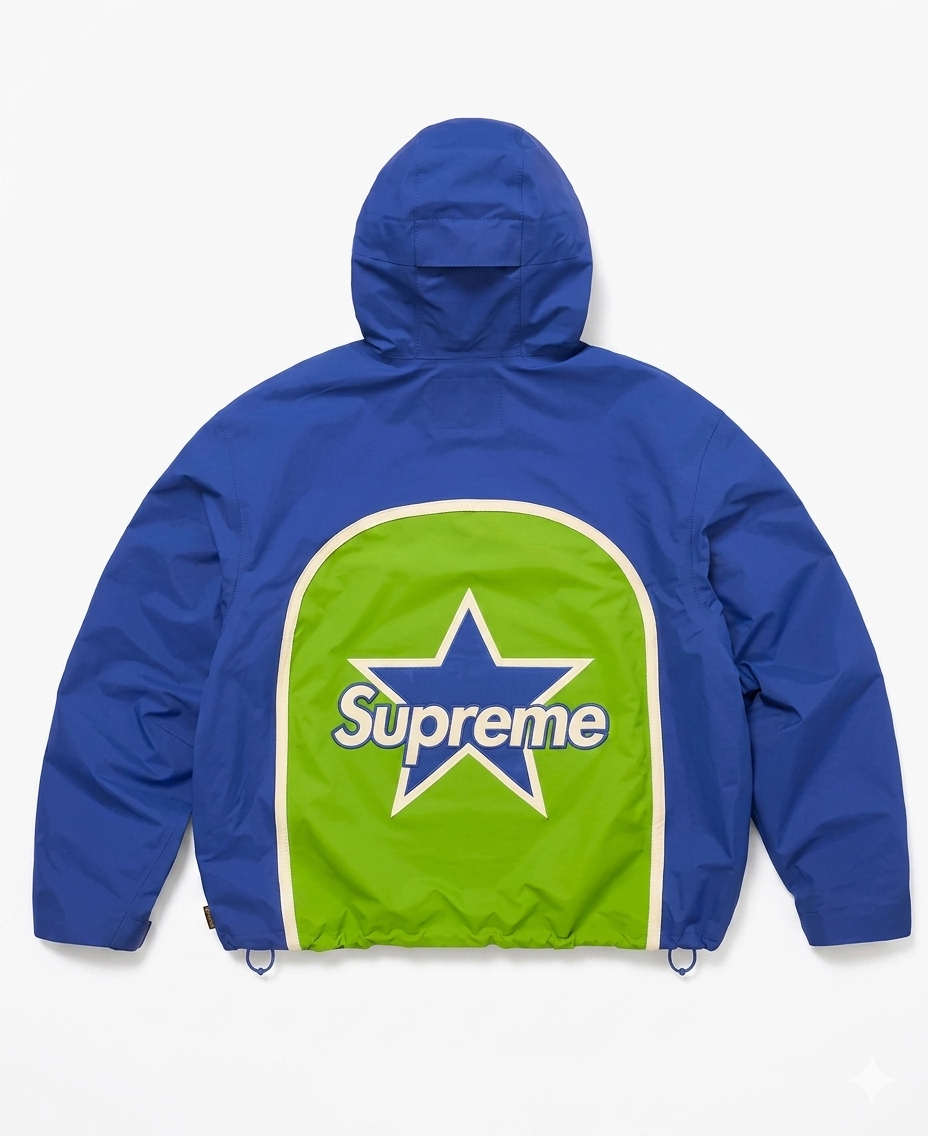 Veste GORE-TEX bleue en cuir