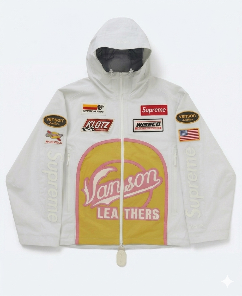 Veste GORE-TEX blanche en cuir